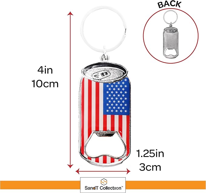 SandT Collection USA - Beer Bottle Opener Keychain- Set of 3 Cans