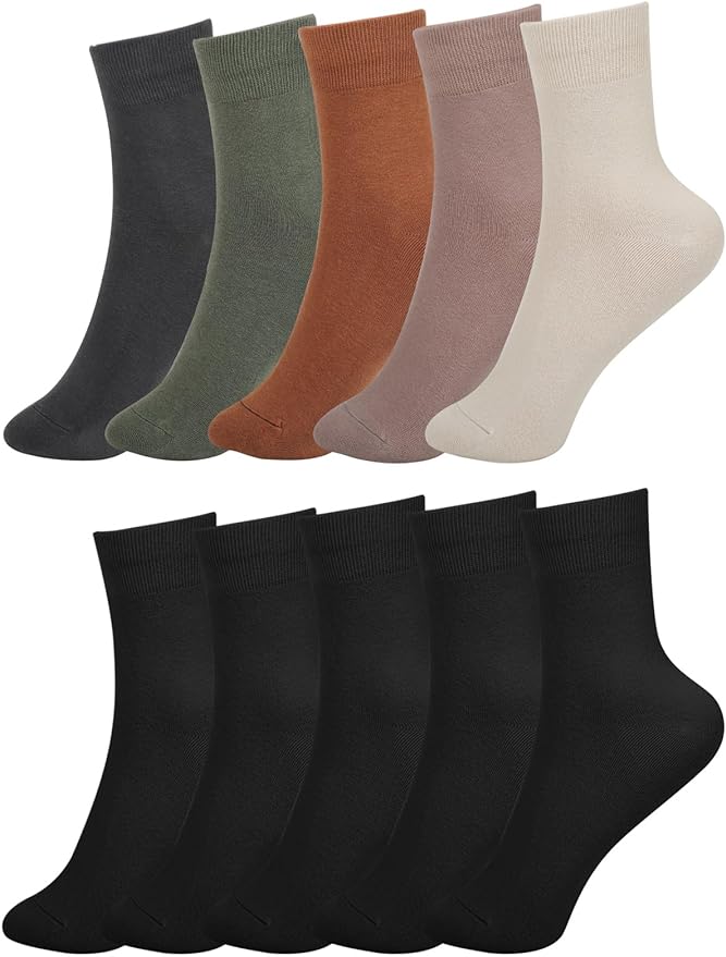 FGZ Women Thin Cotton Socks Soft Cozy Socks Cute Ankle Crew Socks 5 Pairs