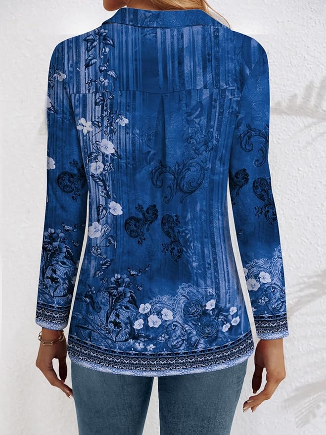3/4 Length Sleeve Womens Tops Dressy Casual V Neck Polo Shirts Business Work Blouses 2025 Trendy Tunic Top