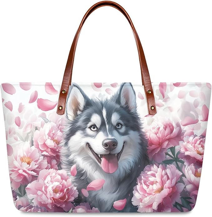 Womens Zip Up Tote Handbag Daisy Print Large Capacity Tote Purse Handbag Big Tote Bag Purse For Work Laptop