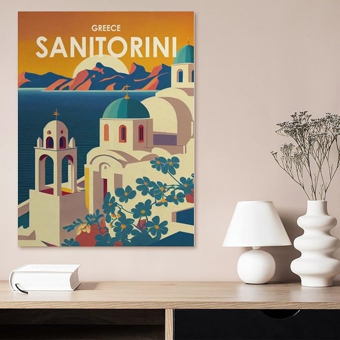 Jigsaw Puzzle 1000 Pieces，Santorini, Greece Sunset，Paper Adult Toys Decompression Game（50x70cm）-BK83