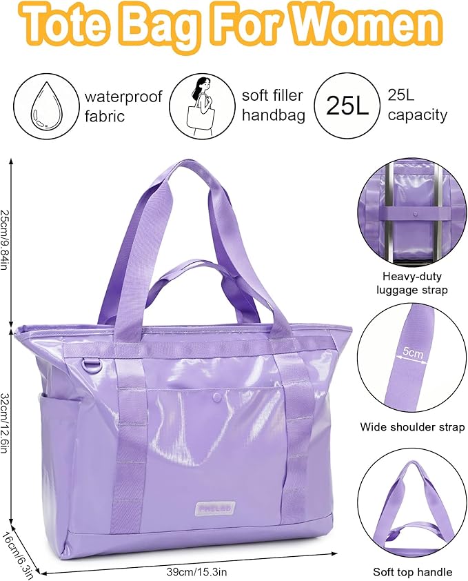 Tote Bag for Women, Lightweight Beach Bag with Laptop Pocket for Teacher Nurse, Travel Shoulder Handbag for College