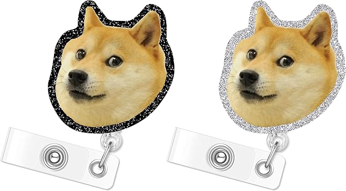 Dog Animal Badge Reel 2pack Retractable Funny Cute Badge Holder withvet tech ID Clip Name Tag Card Tag Card Badge Clip Acrylic Accessories Gifts Nurse