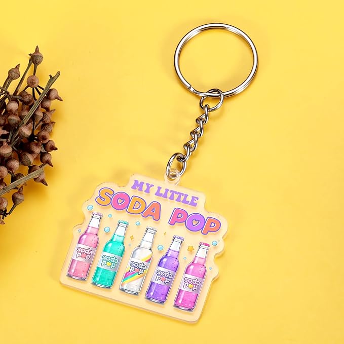 TI-EDC Kpop Keychain Gifts for Girls, Soda Pop Birthday Party Friendship BFF Gifts for Fans Kpop Merch for K-Pop Lovers, Music Gifts for Women, Korean Drama Music Keychain for Girls