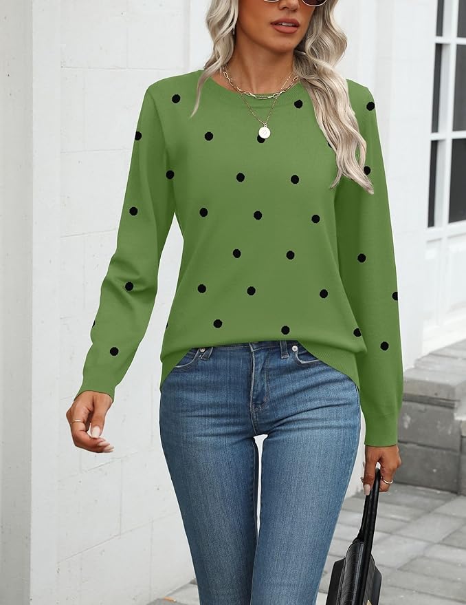 Zeagoo Womens 2026 Fall Sweaters Long Sleeve Tops Classic Crew Neck Pullover Sweaters Loose Dressy Casual Basic Clothes