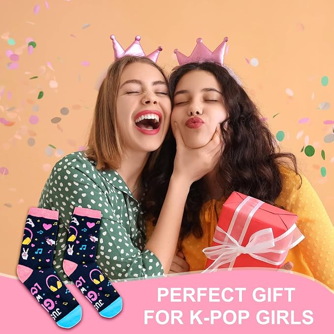 TI-EDC Kpop Socks, K-Pop Merch, Korean Drama Gifts, Christmas Stocking Stuffer, Music Gifts for Women - K Pop Singing Socks for Teen Girls Singers Kpop Fans Lovers, Valentines Day Ideas