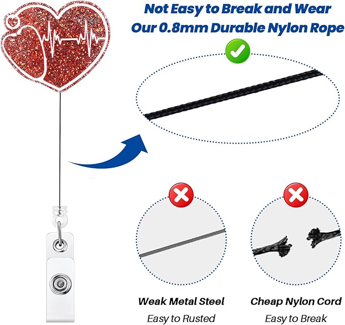 Funny Cardiology ECG/EKG Badge Reel, Retractable ID Card Badge Holder, Name Work Badge Clip for ICU NICU RN LPN CNA MA ER Night Shift Nurse Nursing Student Cardiac Rehabilitation Doctor, Nurse Gifts