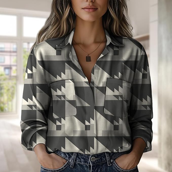 Boho Shirts for Women Vintage Graphic Casual Lightweight Long Sleeve Dressy Gauze V Neck Oversized Beach Top