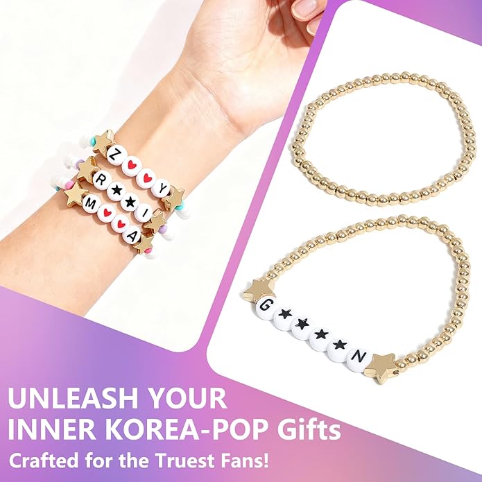 Phask for Korea-Pop Merch Bracelets Inspired Bracelets,Stackable Stretch Bracelets for Korea-Pop Stuff Fans Cosplay Outfit Gifts Accessories Jewelry Birthday Christmas