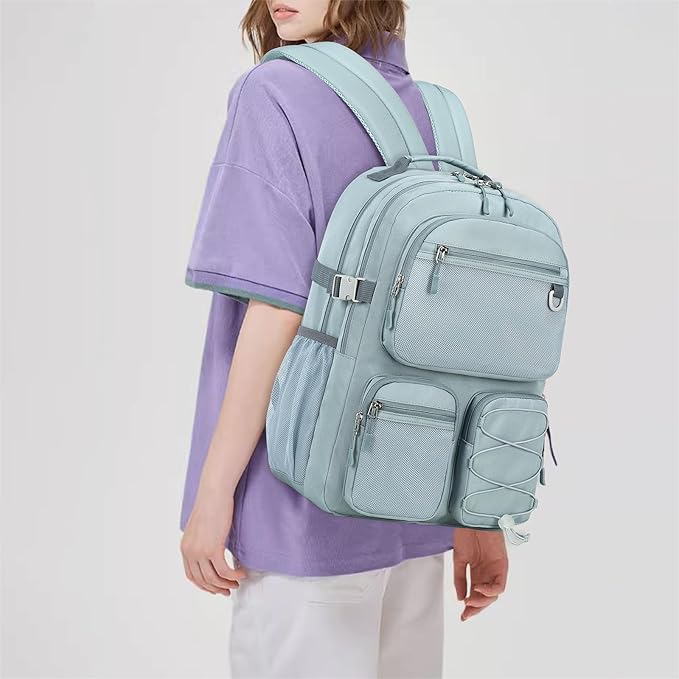 Lohol Water Resistant Backpack with Mulitiple Pockets for School Travel Outdoor College, 15.6 inch Laptop Daypack for Men and Women (Blue)
