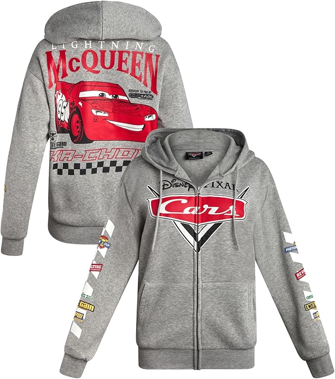 Disney Womens Zip Up Hoodies - Cars Lightning McQueen Lilo and Stitch Angel Marie Fleece Graphic Sweatshirts for Women (S-3X)