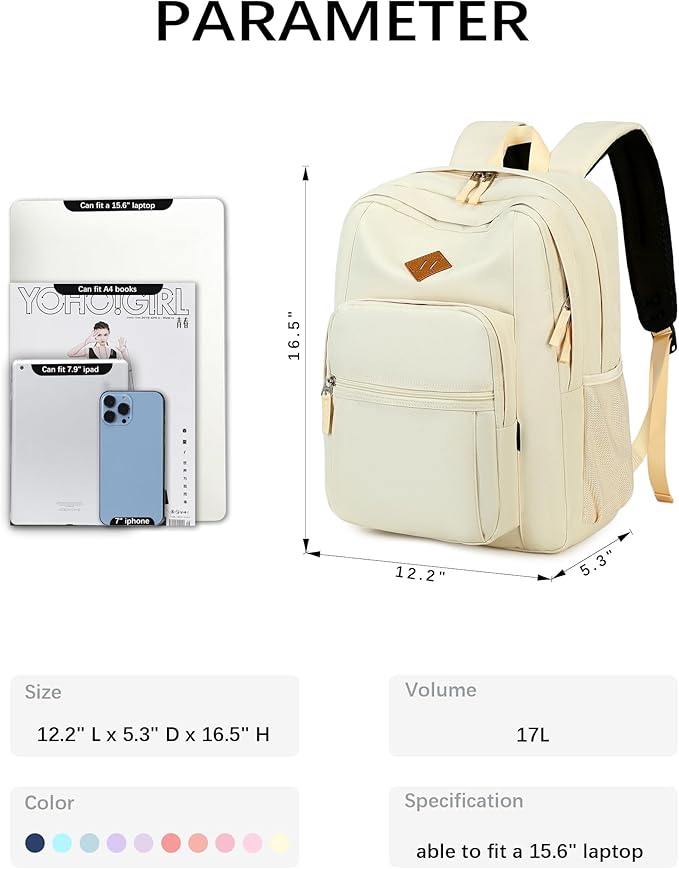 abshoo Classical Basic Travel Backpack For School Water Resistant Bookbag | For School, For School