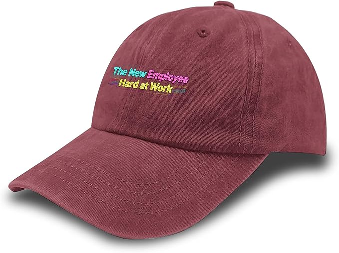 The New Employee Hard at Work Sport Hats for Men Light Weight Caps