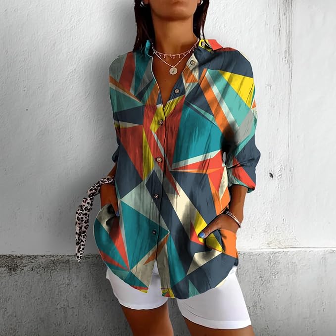 Fashion Summer Shirts Oversized V Neck Basic Vintage Floral Graphic Dressy Button Down Stylish Hawaiian Holiday Outfits