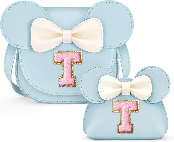 QLOVEA Toddler Purse Gifts for Girls, Little Girl Purse Kids Wallet Crossbody Bag, Birthday Gifts for 3 4 5 6 7 8 Year Old Girl (T, Blue)