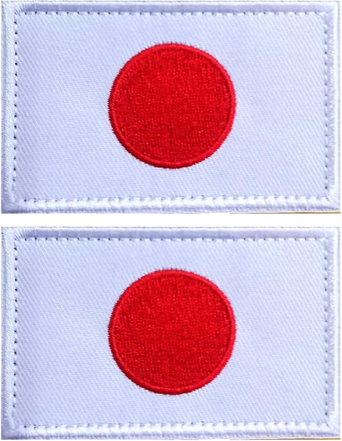 EmWoot 2PCS Japan Flag Patch Embroidered Morale Patch Military Tactical Patches Hook and Loop