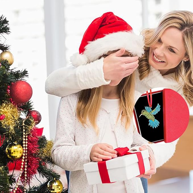 Ushinemi Hummingbird Ornaments for Christmas Tree, Hanging Hummingbird Ornament Xmas Tree Decor, Sparkles Keepsake Gifts for Mom Grandma Women Girls Sisters