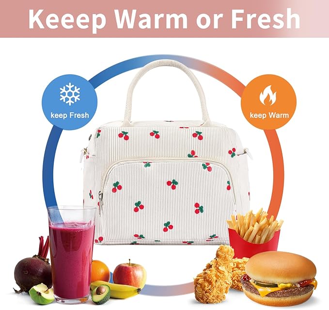 Lunch Box for Women Insulated Lunch Bag Women Adult Cute Lunch Bags Reusable Lunchbox Cooler Tote Bag for Work Picnic
