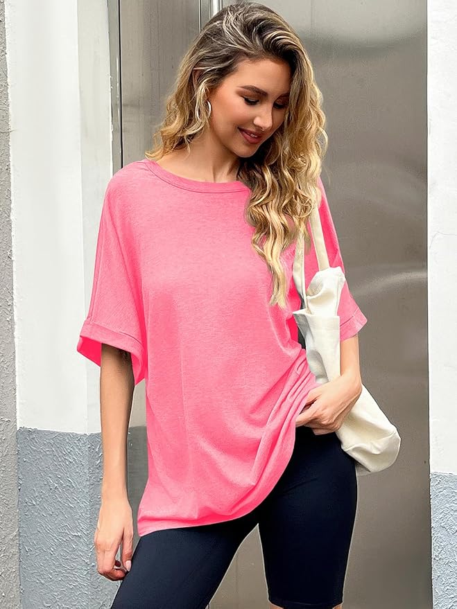 Women Oversized T-Shirt Summer Casual Short Sleeve Loose Tee Tops