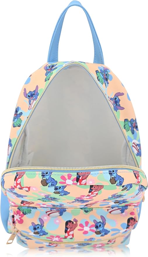 Disney Lilo and Stitch Backpack for Women, Men, Boys, Girls, Unisex | Cute PU Leather 10" Stitch Mini Backpack Purse Shoulder Purse | Stitch Bag and Stitch Accessories