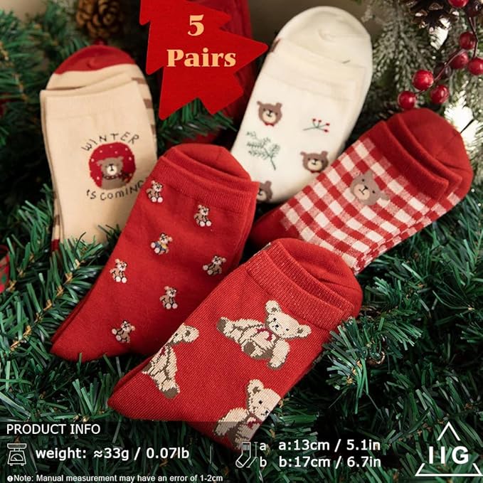 IIG 3-6 Pairs Womens Cute Animal Patterned Funny Novelty Cotton Crew Socks