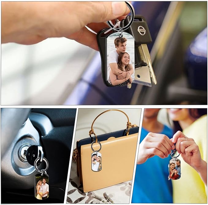 KBPTM Customized Double Sided Keychain - Personalized Engraved Text/Number/Name Keychain, Custom Key chain Gift for Boyfriend