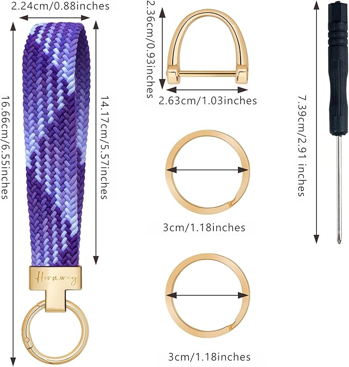 Hovmwey Elastic Wristlet Keychain for Women Men, Cute Car Key Chain, Braided Wrist Strap Lanyard for Keys ID Badges