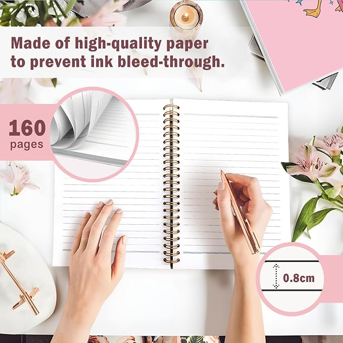 Lacama Funny Nurse Gifts, Pink Funny Goose Nurse Notebook Journal for Women, Gifts for Nurses, Christmas Gift, Nurse Essentials, Nursing School Essentials, Notebook for School Office Supplies 5.5x8.3 In