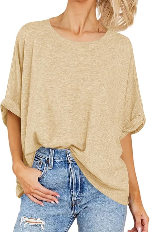 Women Oversized T-Shirt Summer Casual Short Sleeve Loose Tee Tops