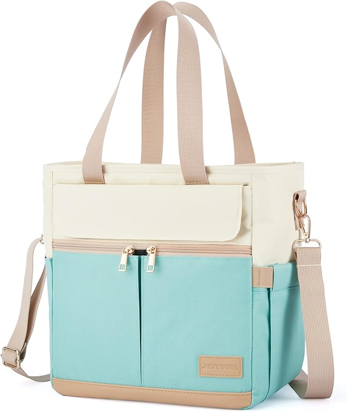 JOYHILL Lunch Bag for Women, Lunch Tote Leakproof Insulated Lunch Box with Shoulder Strap, Adult Reusable Lunch Cooler Tote Bags for Work Picnic Camping Beach (E-GREEN)
