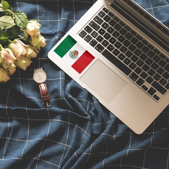 CANTENDO 5Pcs Mexico Flag Decal Sticker - Mexican Flag Reflective Vinyl Car Stickers - for Car Window Bumper Waterproof Sticker (2.5 x 4.5 Inch)