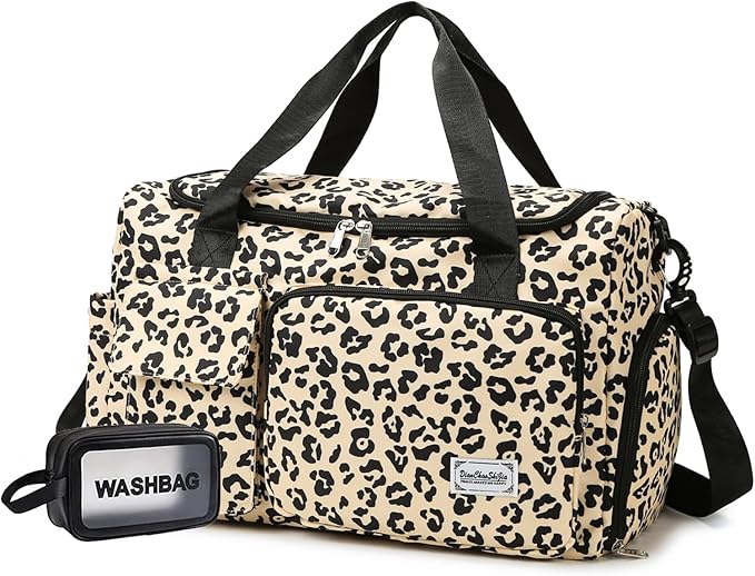 Small Gym Bag for Women, Travel Duffle Bag Carry On Weekender Bag with Shoe Compartment