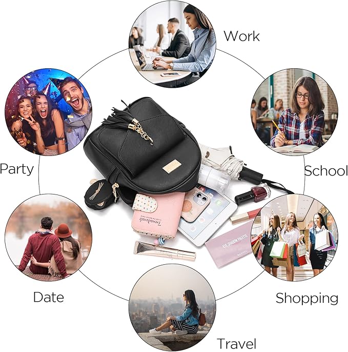 I IHAYNER Girls Fashion Backpack Mini Purse Backpack for Women Small Leather Backpack Purse for Teen Girls with Coin Purse | Backpack Purse, with Coin Purse