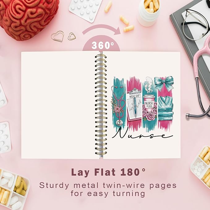Lacama Nurse Gifts for Women, Nurse Notebook Journal, Nursing Student Graduation Gifts, Nurse Appreciation Gifts, Nurses Week Gifts, Stethoscope Bow Spiral Notebook, Office School Supplies