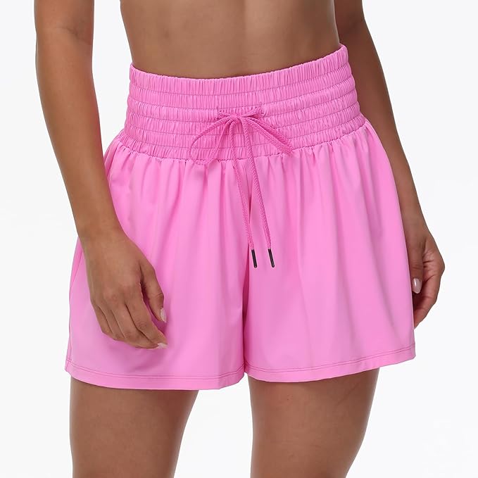 Blaosn Flowy Athletic Shorts for Women Gym Workout Running Short Pants High Waist Skort with Pocket Casual Summer Clothes