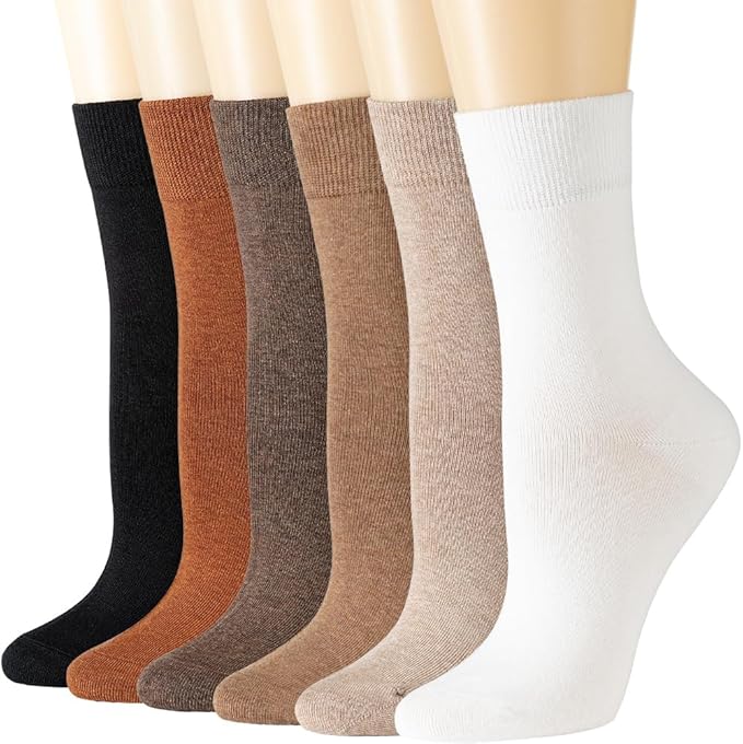 Losa Kute Super Soft Crew Socks Cozy Causal Athletic Socks 6 Pairs