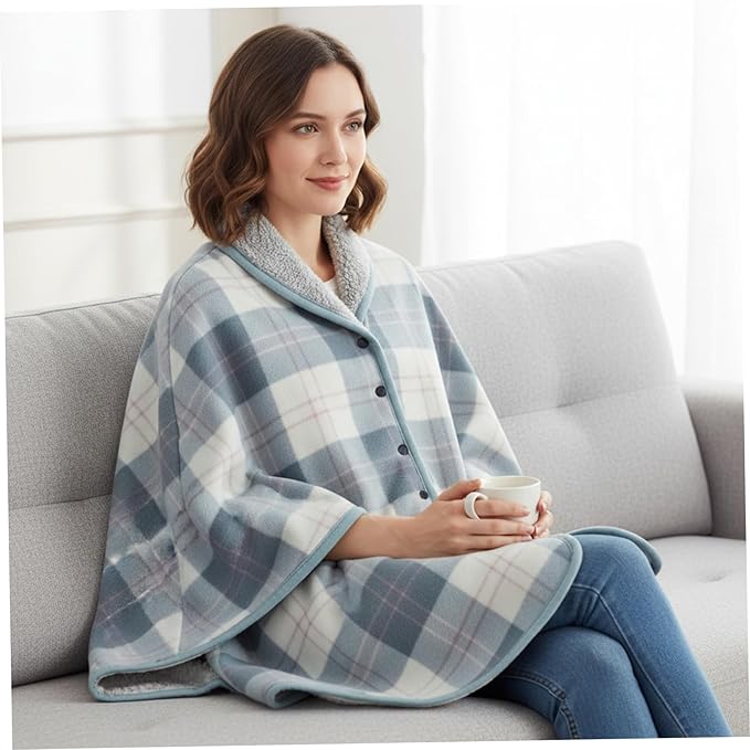 Wearable Blanket Soft Warm Plush Blanket with Buttons Shawl Wraps for Women Men Office Home 31.5x51.2 inch