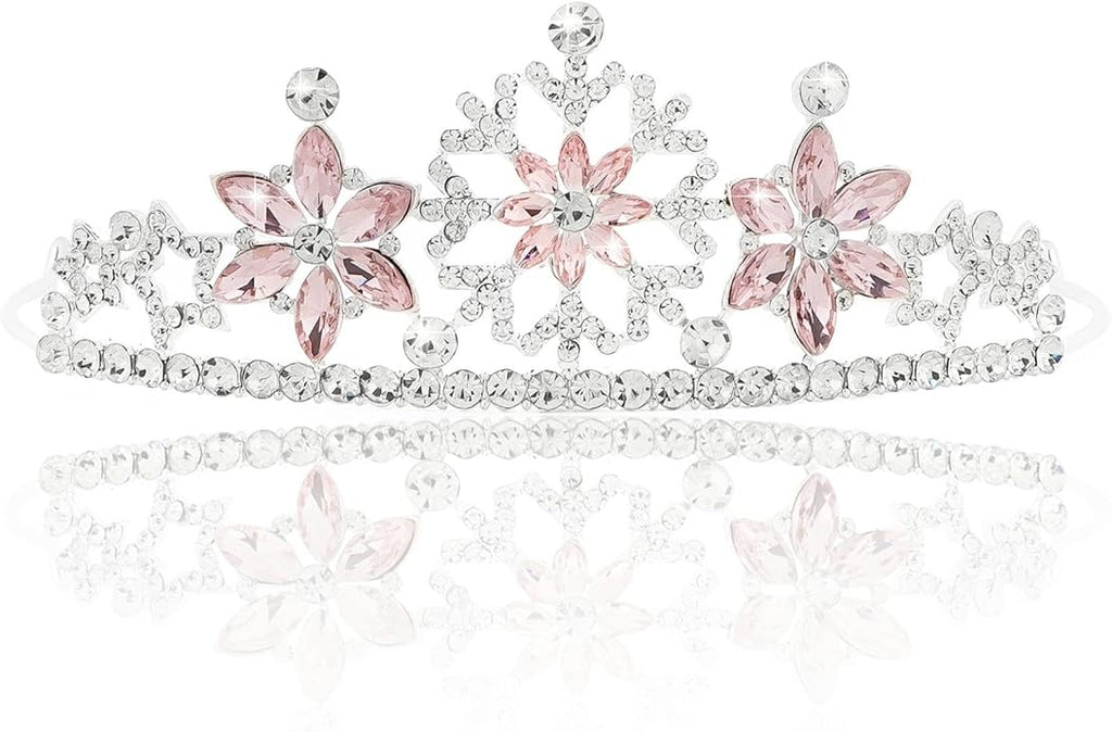 Frozen Elsa Tiaras for Girls Snowflakes Princess Crowns for Girls Sapphire Crystal Tiara and Crown for Women Birthday Girl Crown for Birthday Wedding Pageant Prom Halloween Costume Party