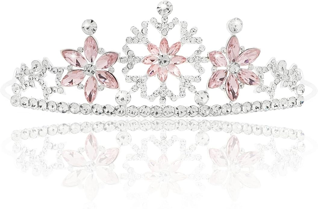 Frozen Elsa Tiaras for Girls Snowflakes Princess Crowns for Girls Sapphire Crystal Tiara and Crown for Women Birthday Girl Crown for Birthday Wedding Pageant Prom Halloween Costume Party