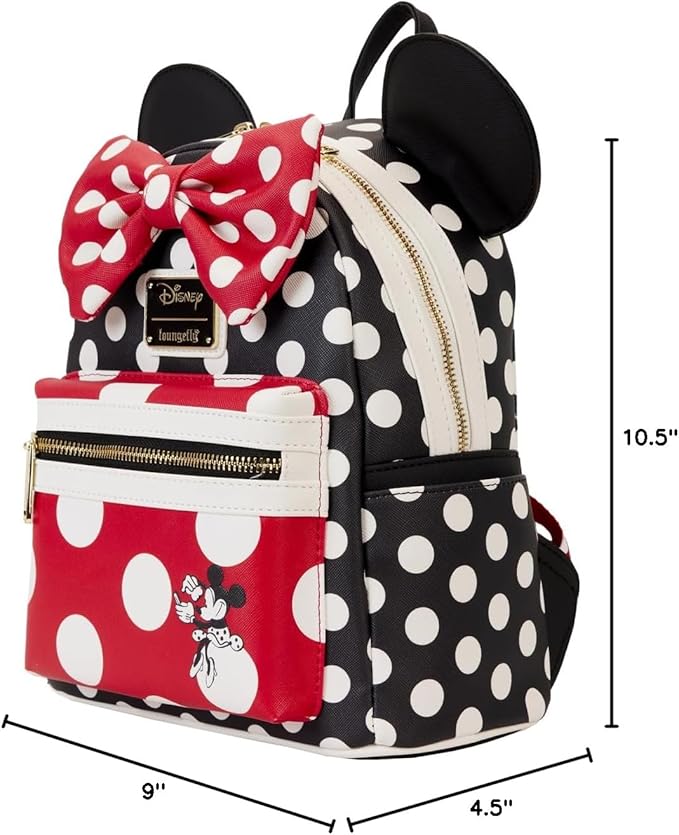 Loungefly Minnie Mouse Rocks the Dots Classic Mini Backpack | Disney Backpacks Standard