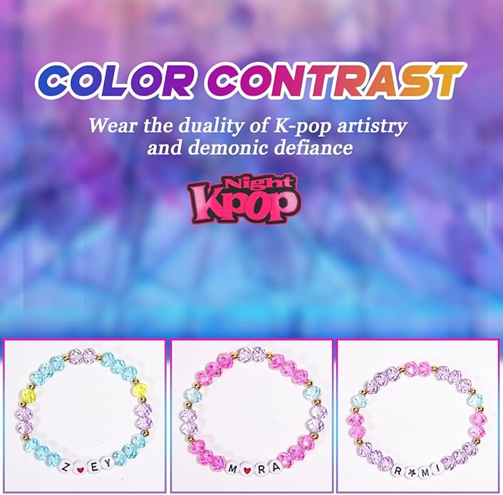 AICase for Korea-Pop Merch Gifts Toys Cosplay Inspired Crystal Bracelets 3 Pcs Stackable Stretch Friendship Beaded Bracelets Costume Merchandise Jewelry Gifts for Fans Birthday Christmas women