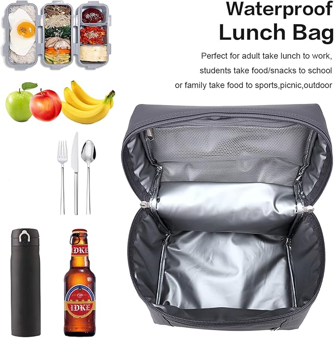 NOL Natural Organic Lifestyle Insulated Lunch Bags for Women Cooler Bag Lightweight Nylon Waterproof Lunch Box For Work
