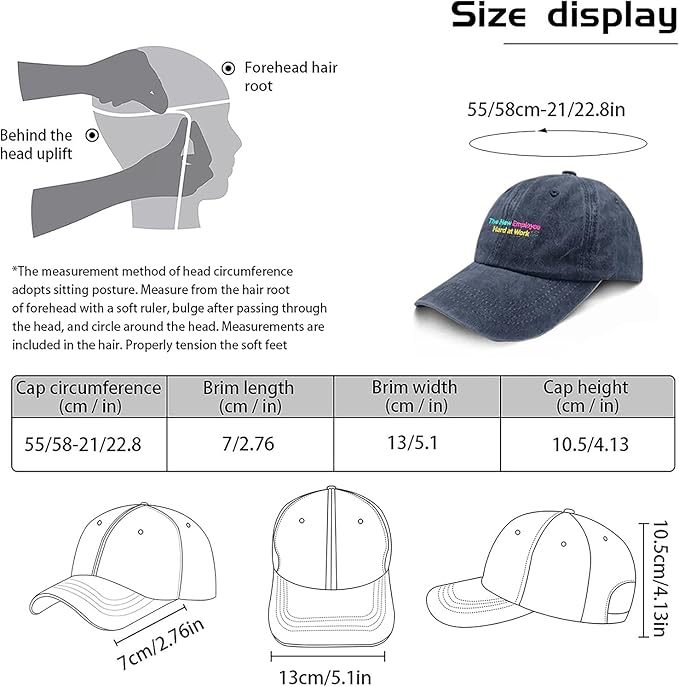 The New Employee Hard at Work Sport Hats for Men Light Weight Caps