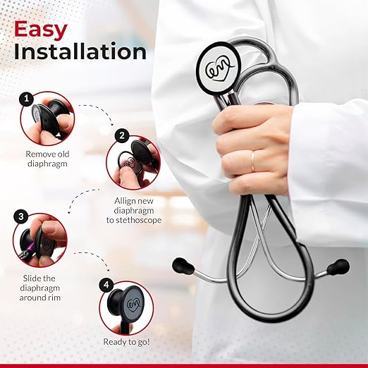 Stethoscope Replacement Part Kit for Littman Stethoscope Classic 3, Cardiology 3 & Cardiology 4 - Fits Classic III, Cardiology III & IV (Rasberry)