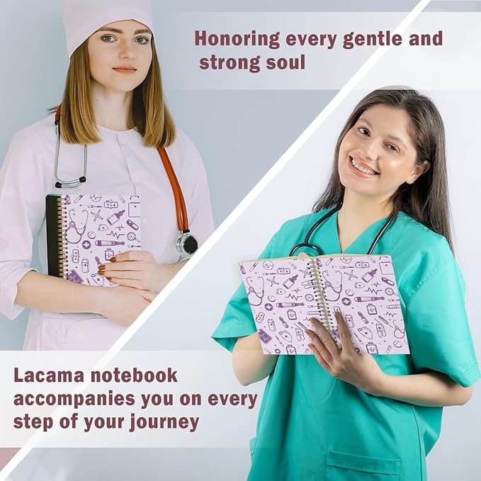Lacama Labor and Delivery Nurse Gifts, Purple Nurse Notebook Journal, Gifts for Nurses, Christmas Gift, Nursing School Essentials, Notebook for School Office Supplies 5.5x8.3 Inch