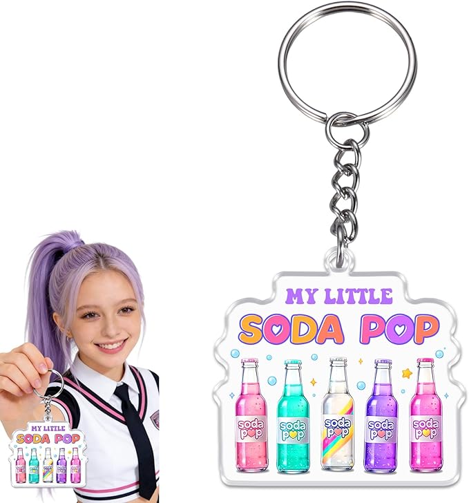 TI-EDC Kpop Keychain Gifts for Girls, Soda Pop Birthday Party Friendship BFF Gifts for Fans Kpop Merch for K-Pop Lovers, Music Gifts for Women, Korean Drama Music Keychain for Girls