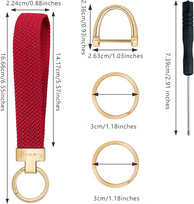 Hovmwey Elastic Wristlet Keychain for Women Men, Cute Car Key Chain, Braided Wrist Strap Lanyard for Keys ID Badges