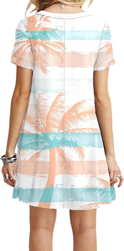 MOLERANI Women's Casual Plain Simple T-Shirt Loose Dress