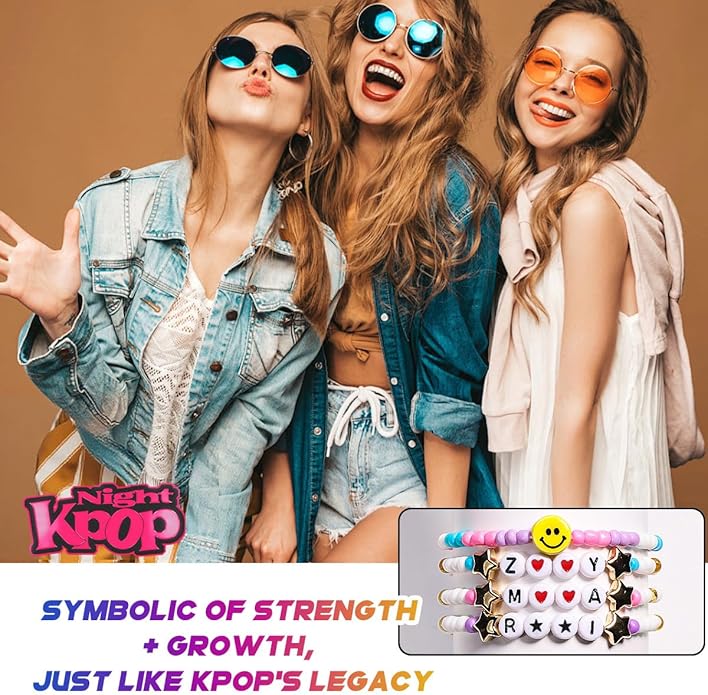 AICase for Korea-Pop Merch Gifts Toys Cosplay Birthday Decorations Bracelets Outfit Costume 6 Pcs Stackable Stretch Beaded Bracelets Merchandise Jewelry Gifts for Fans Women Christmas Stocking