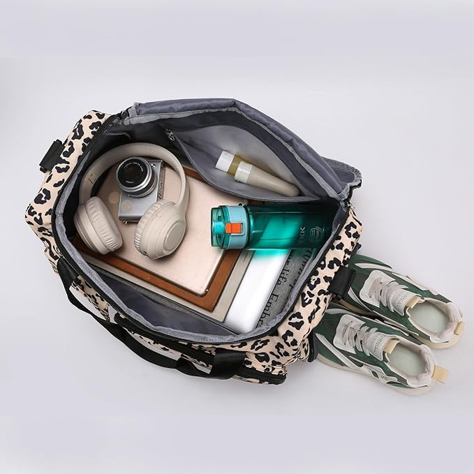 Small Gym Bag for Women, Travel Duffle Bag Carry On Weekender Bag with Shoe Compartment